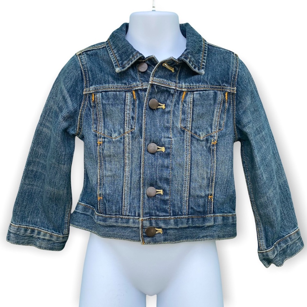 J Crew Crewcuts boy blue denim jean jacket 3 - Picture 2 of 9